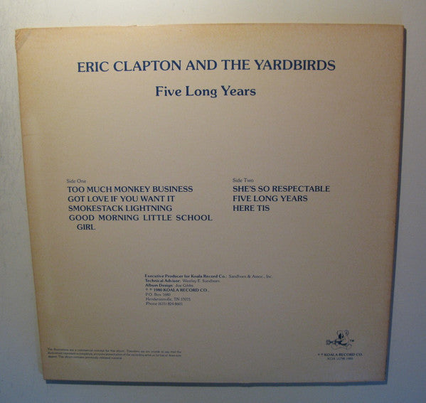 Eric Clapton & Yardbirds* : Five Long Years (LP, Comp)