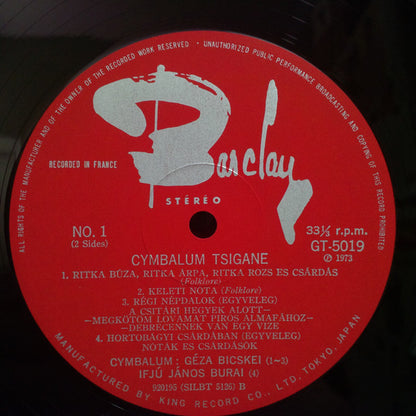 Bicskei Géza, Burai Ifjù Jànos, Pozsar Balàzs : Cymbalum Tsigane (LP)
