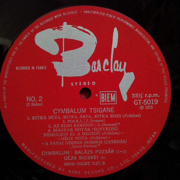 Bicskei Géza, Burai Ifjù Jànos, Pozsar Balàzs : Cymbalum Tsigane (LP)