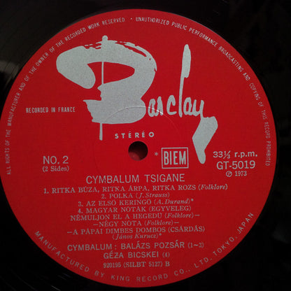 Bicskei Géza, Burai Ifjù Jànos, Pozsar Balàzs : Cymbalum Tsigane (LP)