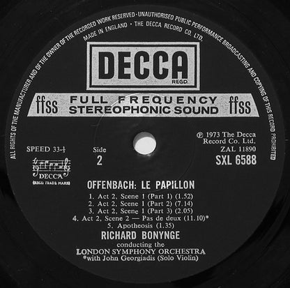 Jacques Offenbach, Richard Bonynge, London Symphony Orchestra : Le Papillon (LP)