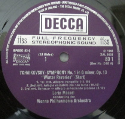 Tchaikovsky* :  Vienna Philharmonic Orchestra* :  Lorin Maazel : Tchaikovsky: The Six Symphonies: Manfred (6xLP, Comp, RE + Box)