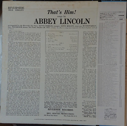 Abbey Lincoln With The Riverside Jazz Stars : That's Him (LP, Album, Mono, RE)