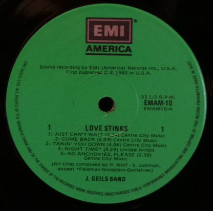 The J. Geils Band : Love Stinks (LP, Album)
