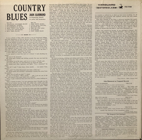 John Paul Hammond : Country Blues (LP, Album, RE)