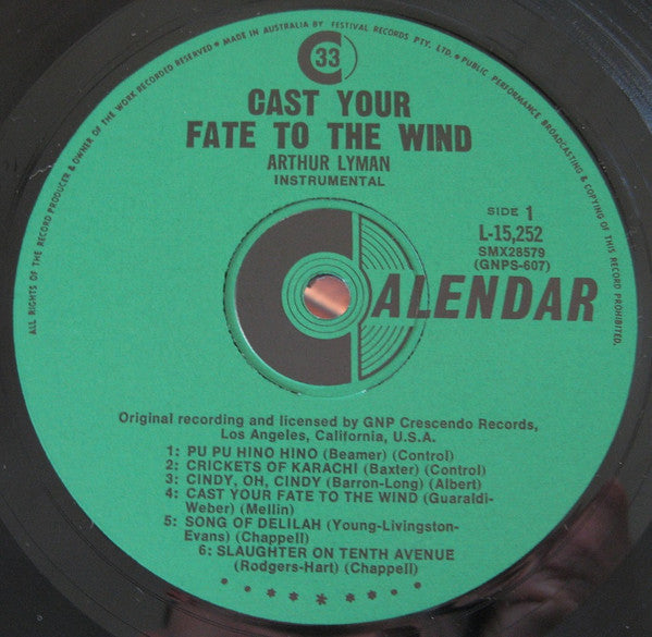 Arthur Lyman : Cast Your Fate To The Wind, The Exotic Sounds Of Arthur Lyman (LP, Album, Mono, RE)