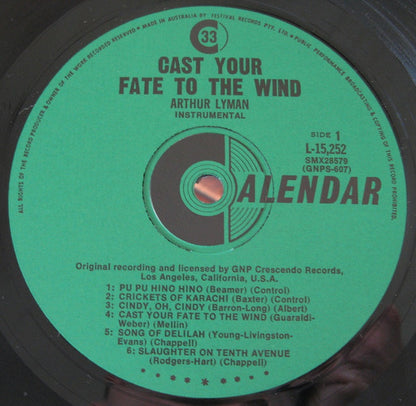 Arthur Lyman : Cast Your Fate To The Wind, The Exotic Sounds Of Arthur Lyman (LP, Album, Mono, RE)