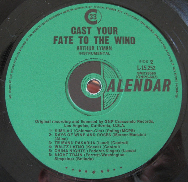Arthur Lyman : Cast Your Fate To The Wind, The Exotic Sounds Of Arthur Lyman (LP, Album, Mono, RE)