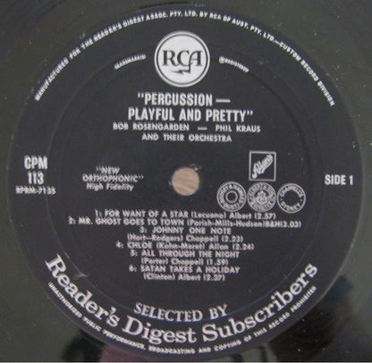 Bobby Rosengarden And Phil Kraus : Percussion Playful And Pretty (LP, Album, Mono)