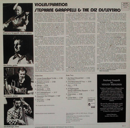 Stéphane Grappelli & Diz Disley Trio : Violinspiration (LP, Album, RE)