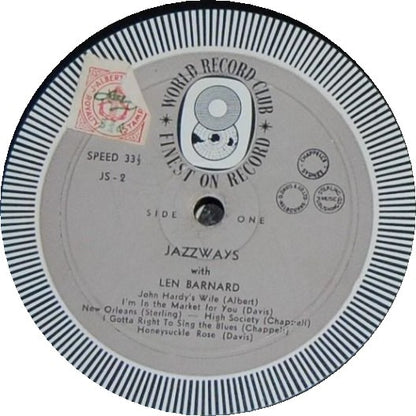 Len Barnard's Jazz Band* / Len Barnard's Modern Jazz Quartet : Jazzways With Len Barnard (LP, Mono, Club)