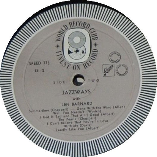 Len Barnard's Jazz Band* / Len Barnard's Modern Jazz Quartet : Jazzways With Len Barnard (LP, Mono, Club)