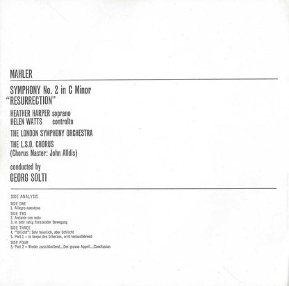 Gustav Mahler, Heather Harper, Helen Watts, London Symphony Orchestra, Georg Solti : Symphony No.2 Resurrection (2xLP + Box)