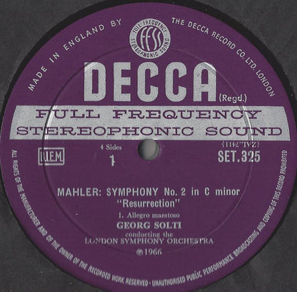 Gustav Mahler, Heather Harper, Helen Watts, London Symphony Orchestra, Georg Solti : Symphony No.2 Resurrection (2xLP + Box)