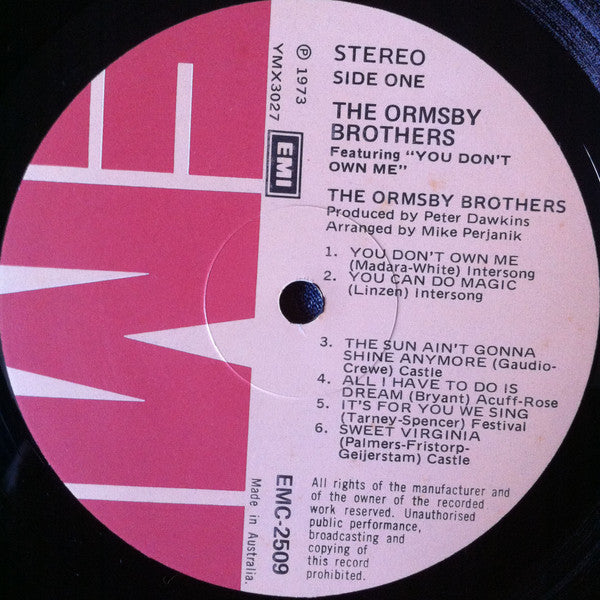The Ormsby Brothers : The Ormsby Brothers Featuring "You Don't Own Me" (LP, Album)