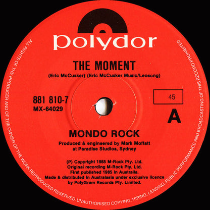 Mondo Rock : The Moment (7", Ltd, pic)