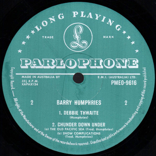 Barry Humphries : Barry Humphries (LP, Album, Mono)