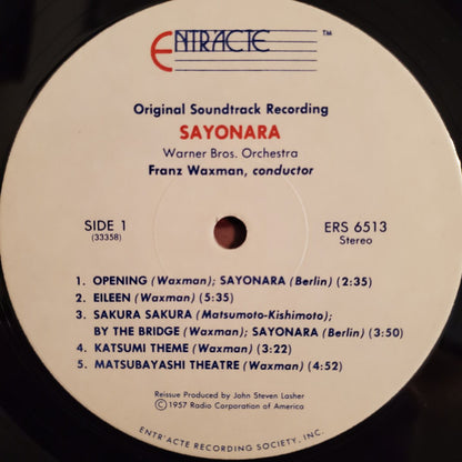 Franz Waxman And His Orchestra : Sayonara (LP, Album, RE)