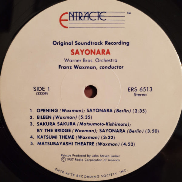 Franz Waxman And His Orchestra : Sayonara (LP, Album, RE)