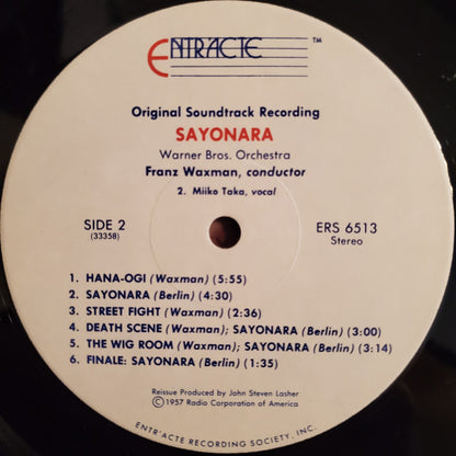 Franz Waxman And His Orchestra : Sayonara (LP, Album, RE)