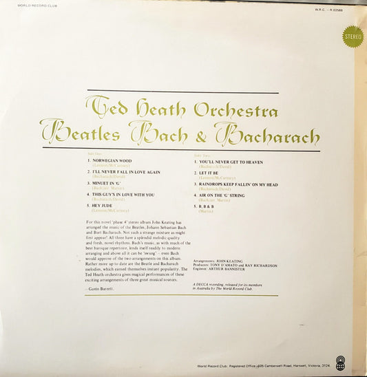 Ted Heath And His Orchestra : Beatles Bach & Bacharach (LP, Club)