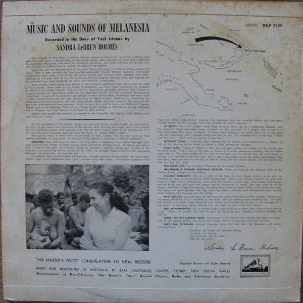 Various : Music And Sounds Of Melanesia Recorded In The Duke Of York Islands (LP, Album)