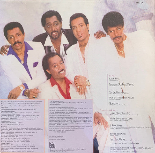 The Temptations : To Be Continued... (LP, Album)