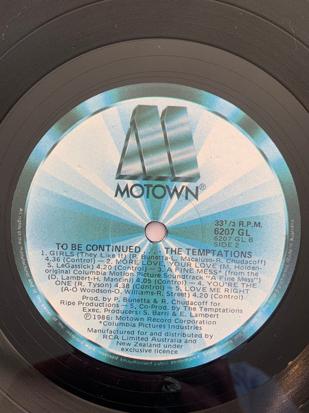The Temptations : To Be Continued... (LP, Album)