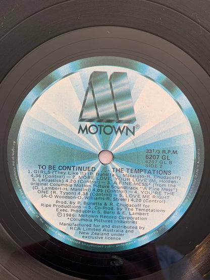 The Temptations : To Be Continued... (LP, Album)
