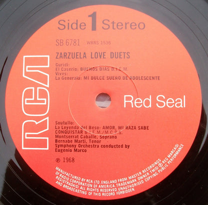 Montserrat Caballé, Bernabé Martí : Zarzuela Love Duets (LP)
