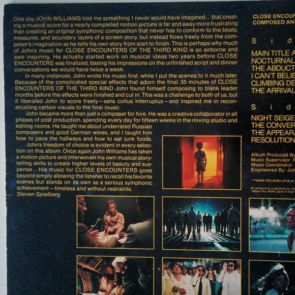 John Williams (4) : Close Encounters Of The Third Kind (Original Motion Picture Soundtrack) (LP, Album, Pit + 7", S/Sided, Single, Styrene, Pit)