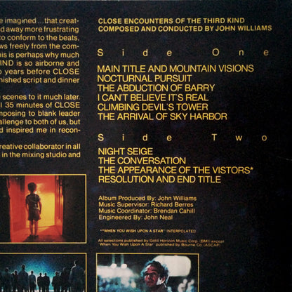 John Williams (4) : Close Encounters Of The Third Kind (Original Motion Picture Soundtrack) (LP, Album, Pit + 7", S/Sided, Single, Styrene, Pit)