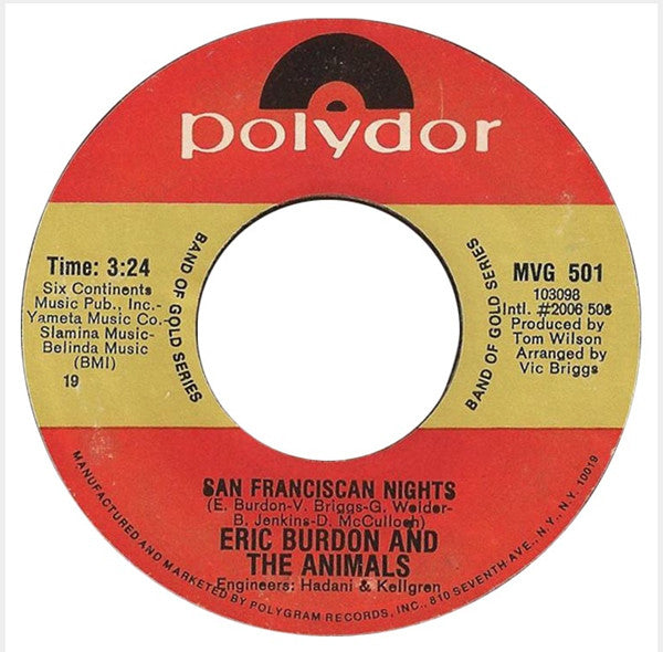 Eric Burdon & The Animals : San Franciscan Nights (7", Single, RE)