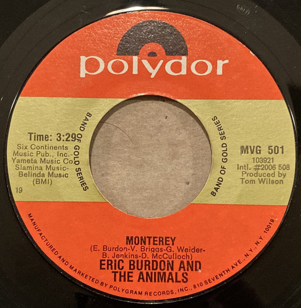 Eric Burdon & The Animals : San Franciscan Nights (7", Single, RE)