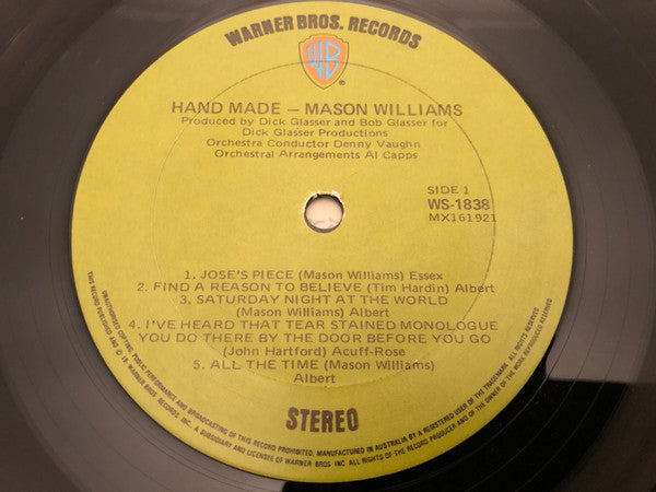 Mason Williams : Hand Made (LP, Album)