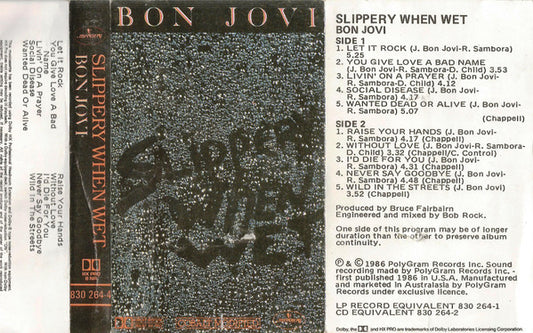 Bon Jovi : Slippery When Wet (Cass, Album)