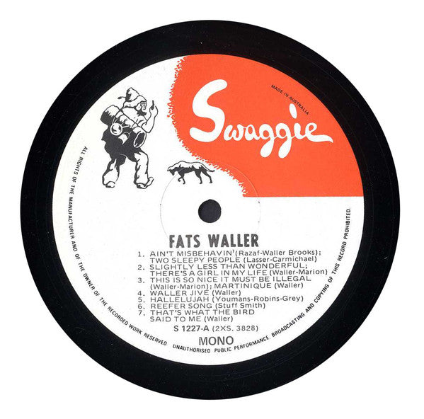 Fats Waller : Bouncin' On A V Disc (LP, Comp, Mono)