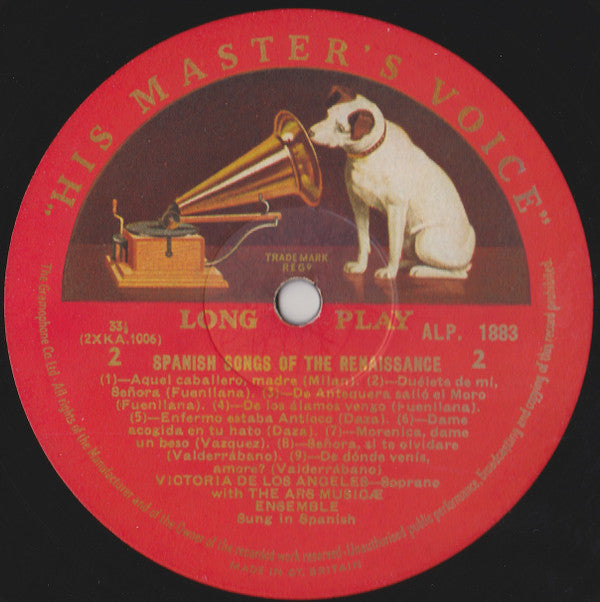 Victoria De Los Angeles, Ars Musicae De Barcelona : Spanish Song Of The Renaissance (LP, Mono)