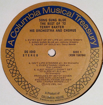 Terry Baxter His Orchestra & Chorus : Song Sung Blue - The Best Love Songs of '72 (LP, Album)