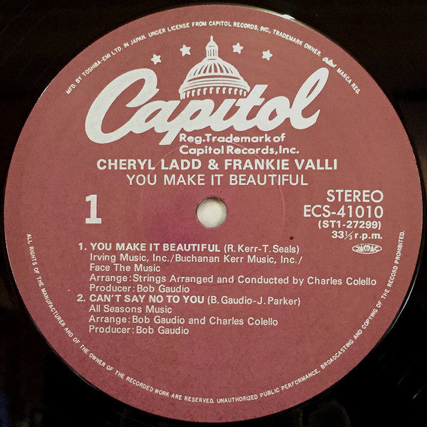 Cheryl Ladd & Frankie Valli : You Make It Beautiful (12", Single)