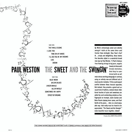 Paul Weston (2) : The Sweet And The Swingin' (LP, Album)