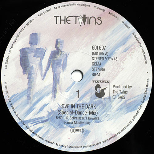 The Twins : Love In The Dark (Special-Dance-Mix) (12", Maxi)