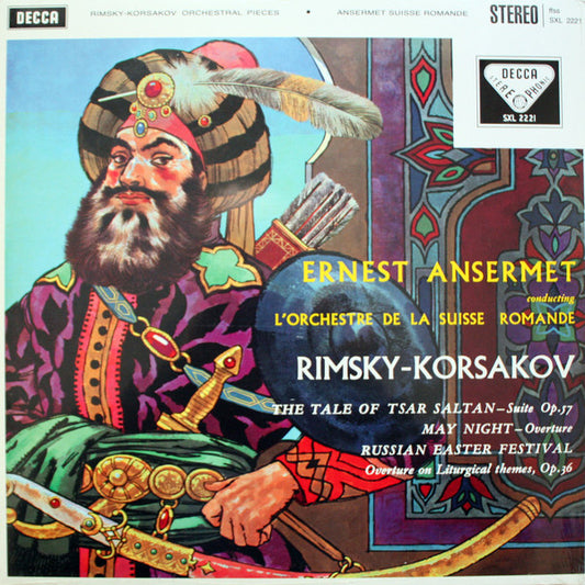 Ernest Ansermet, L'Orchestre De La Suisse Romande, Nikolai Rimsky-Korsakov : The Tale Of Tsar Saltan / May Night / Russian Easter Festival (LP, RE)