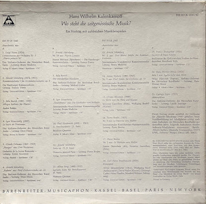 Hans W. Kulenkampff* : Wo Steht Die Zeitgenössische Musik? (2xLP, Album, Comp, Mono)