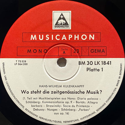 Hans W. Kulenkampff* : Wo Steht Die Zeitgenössische Musik? (2xLP, Album, Comp, Mono)
