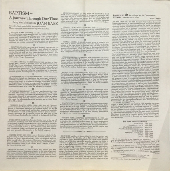 Joan Baez : Baptism (LP, Album)