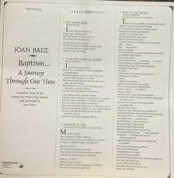 Joan Baez : Baptism (LP, Album)