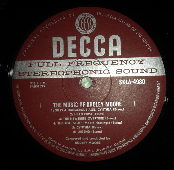 Dudley Moore : The Music Of Dudley Moore (Composed For The Film "30 Is A Dangerous Age Cynthia") (LP, Album)