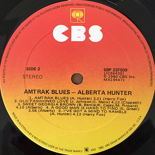 Alberta Hunter : Amtrak Blues (LP, Album)