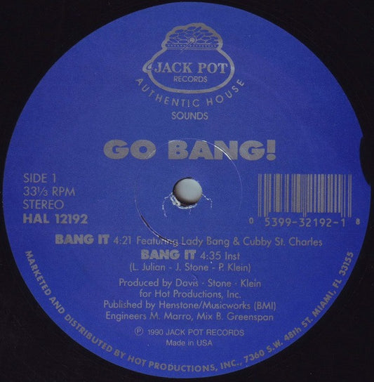 Go Bang!* : Bang It (12", Maxi, Blu)
